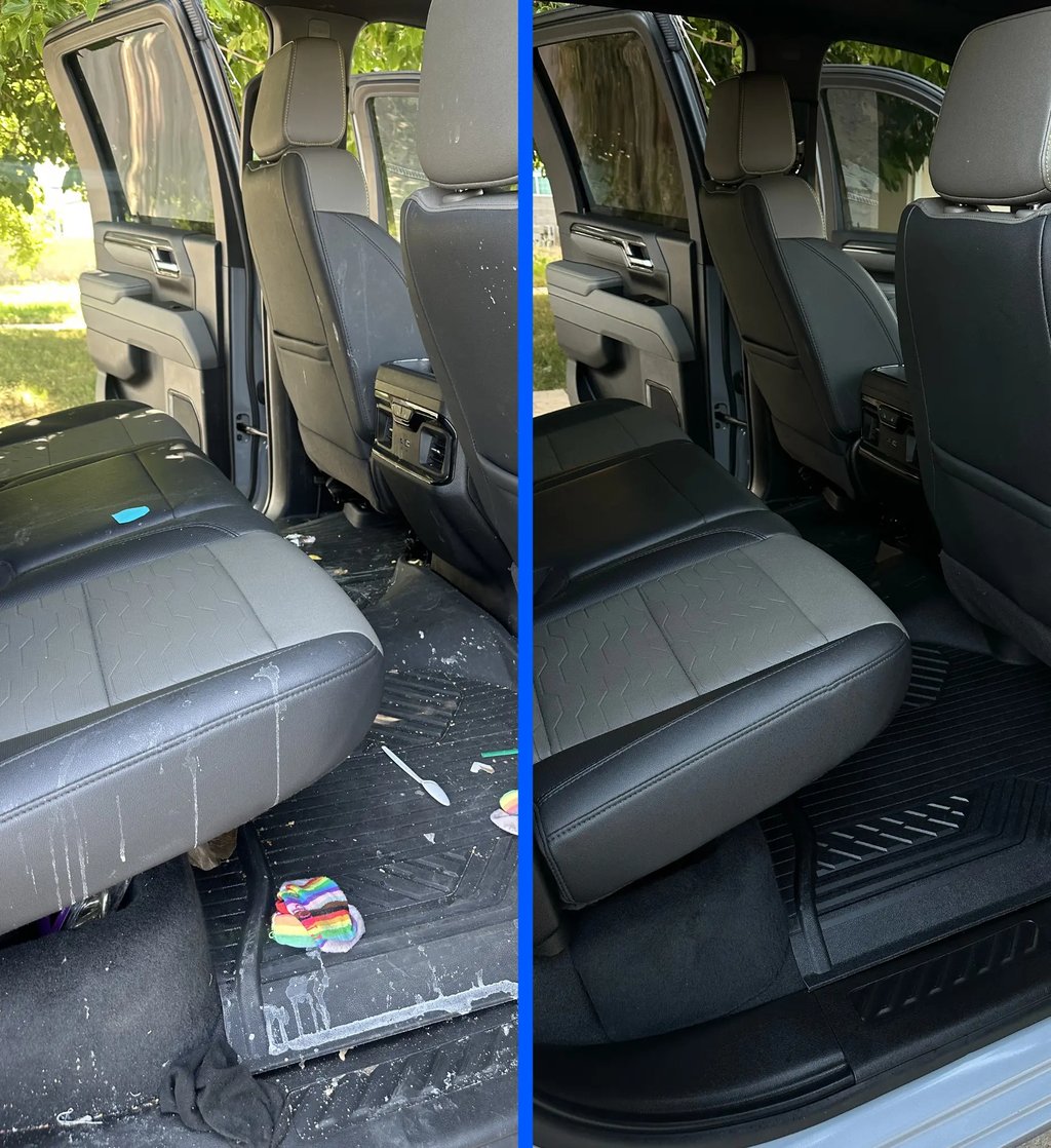 Detailing work in progress — before and after